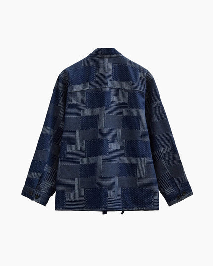 Anerkjendt AKJESPER Kimono Sky Captain, Rückansicht Indigo-Blau, fließender Fall
