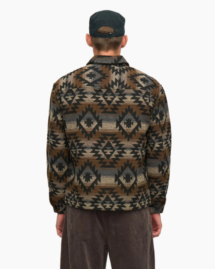 Anerkjendt AKOTTO Inka Overshirt Delicioso, Modell Rückenansicht, Inka-Muster Wolle-Polyester Overshirt