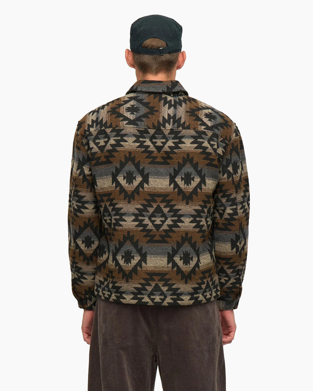 Anerkjendt AKOTTO Inka Overshirt Delicioso, Modell Rückenansicht, Inka-Muster Wolle-Polyester Overshirt
