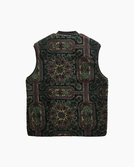 Anerkjendt AKROBIN Teddy Gilet Forest Night, Rückenansicht, Jacquard Teddy-Fleece Gilet Anerkjendt