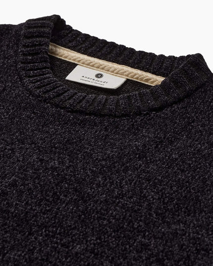 Anerkjendt AKSUNE Chenille Knit Schwarz, Rückansicht, weicher Chenille-Strick