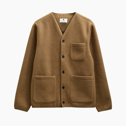 Anerkjendt AKSIGURD Boiled Wool Overshirt Ermine, Off-White Walkwolle Frontansicht, cremig warm