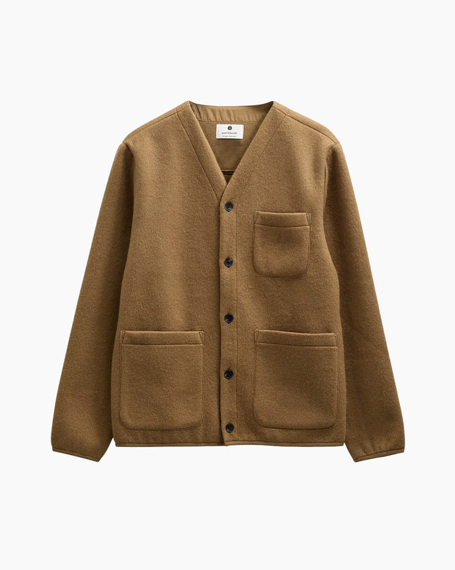 Anerkjendt AKSIGURD Boiled Wool Overshirt Ermine, Off-White Walkwolle Frontansicht, cremig warm
