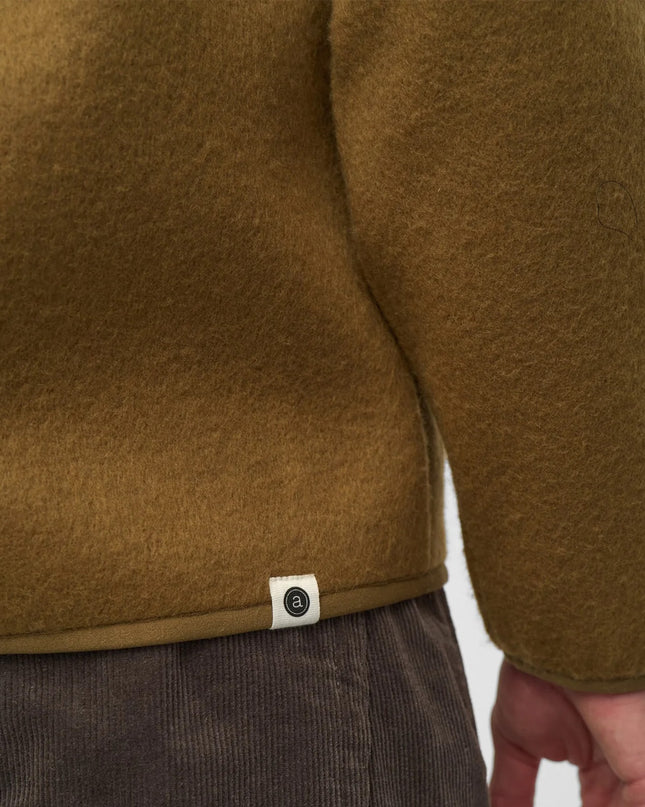 Anerkjendt AKSIGURD Boiled Wool Ermine, Walkstoff-Textur Nahaufnahme, dichte matte Oberfläche Rückenansicht