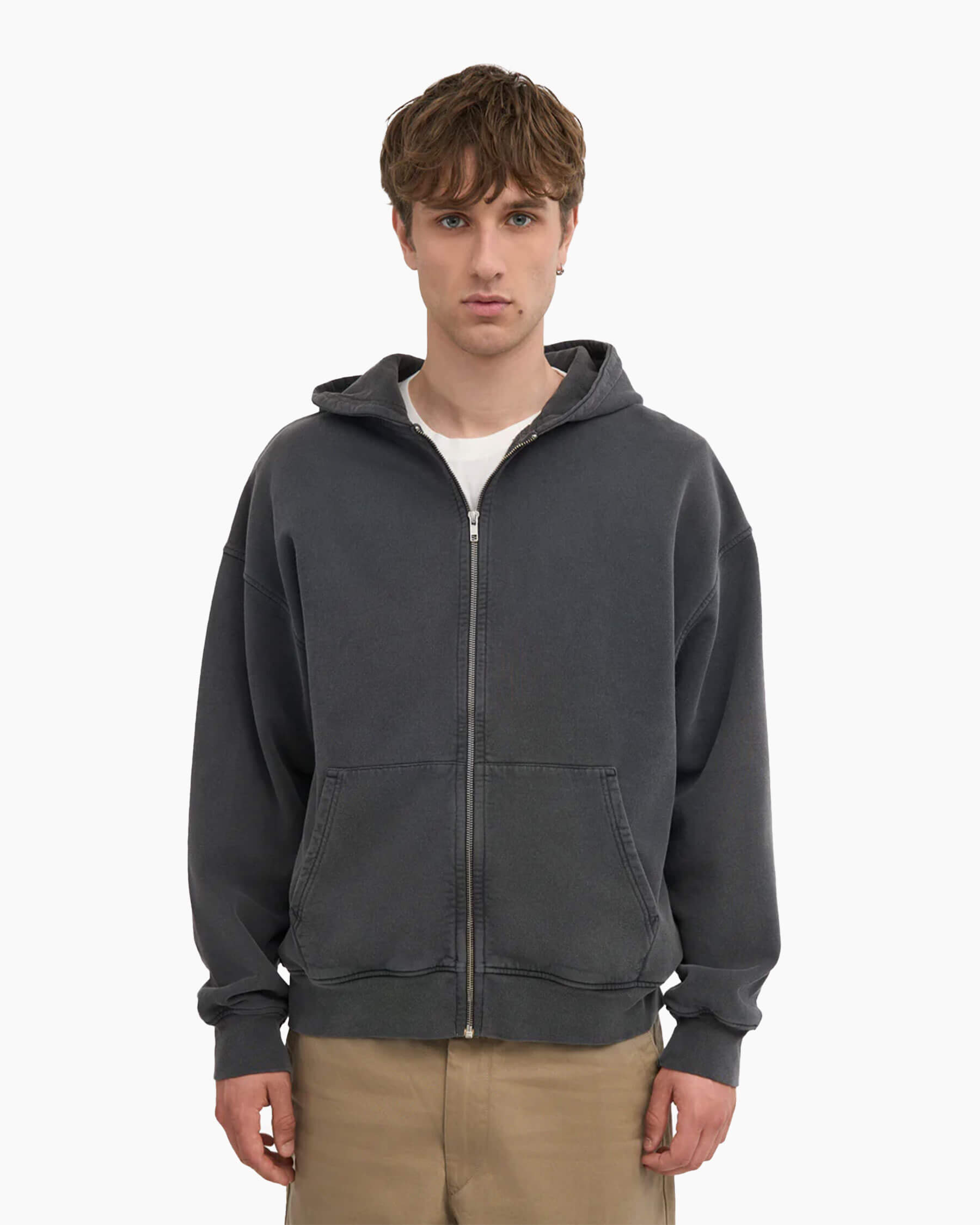 Colorful Standard Organic Oversized Zip Hood Faded Black