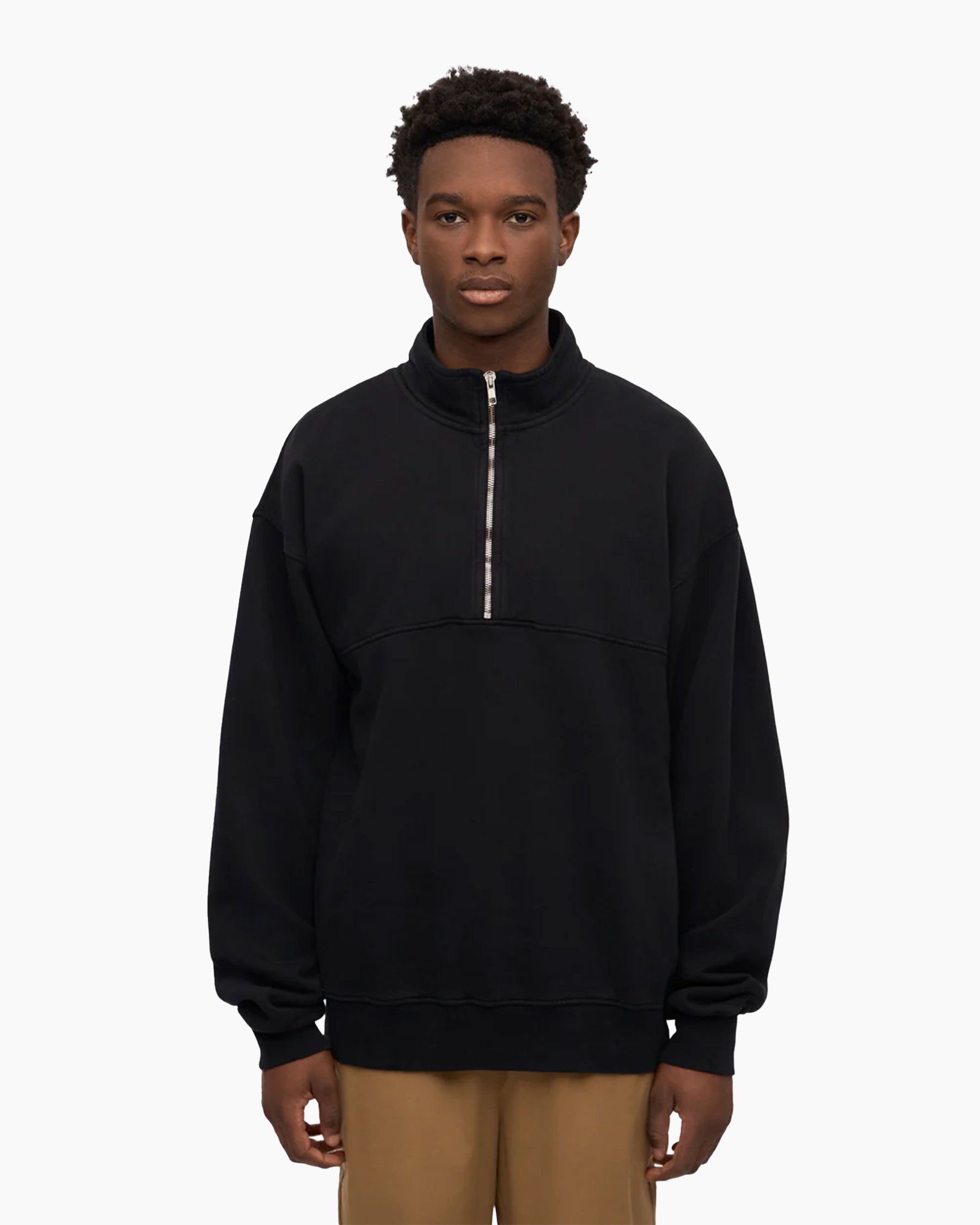 Colorful Standard Organic Quarter Zip Deep Black