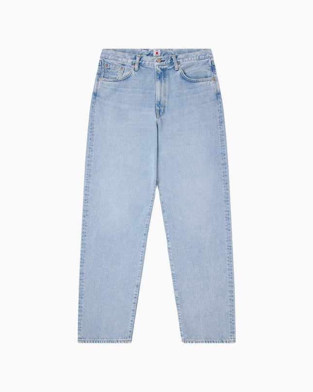 Edwin Loose Jeans Blau Light Used, Studio-Frontansicht 5-Pocket, 12.5oz Kaihara Denim 100% Baumwolle