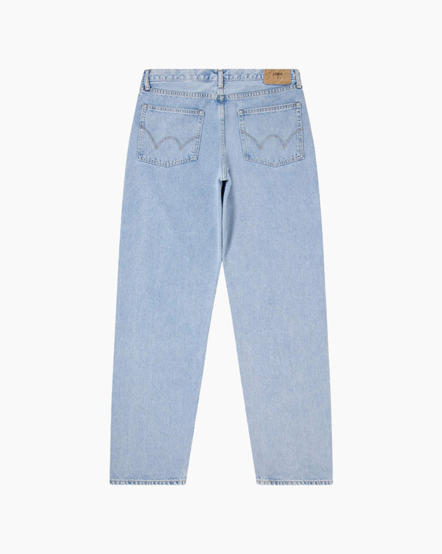 Edwin Loose Jeans Blau Light Used, Studio-Rückenansicht 5-Pocket, 12.5oz Kaihara Denim 100% Baumwolle