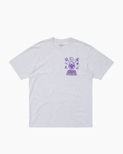 Edwin Soba Yasubé T-Shirt Grey Marl, 160gsm Single Jersey, Chest Print, Oversized Fit, Frontansicht