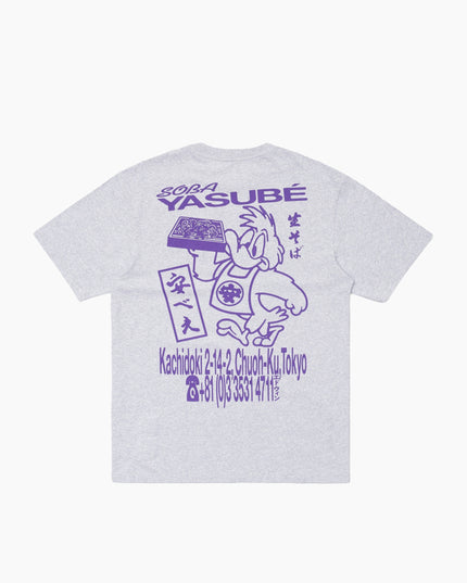 Edwin Soba Yasubé Tee Grey Marl, Back Print, gerippter Rundhals, Oversized Fit, Rückansicht