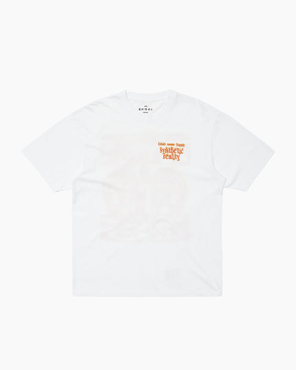 Edwin Virtual T-Shirt Weiß, 160gsm Single Jersey, Chest Print, Oversized Fit, Frontansicht