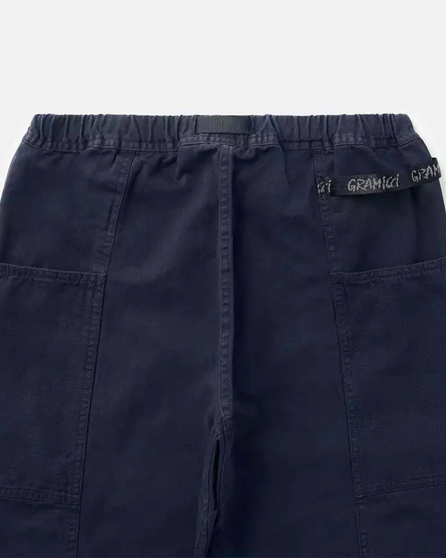 Gramicci Gadget Pant Doppelmarineblau, Canvas-Tasche Nahaufnahme Garment Dye Materialkontrast