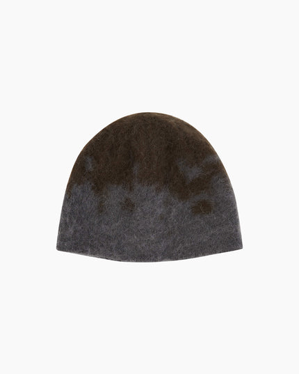 Gramicci Mohair-Splatter-Beanie Schiefergrau, eingestricktes Splatter-Muster, 15% Mohair One Size