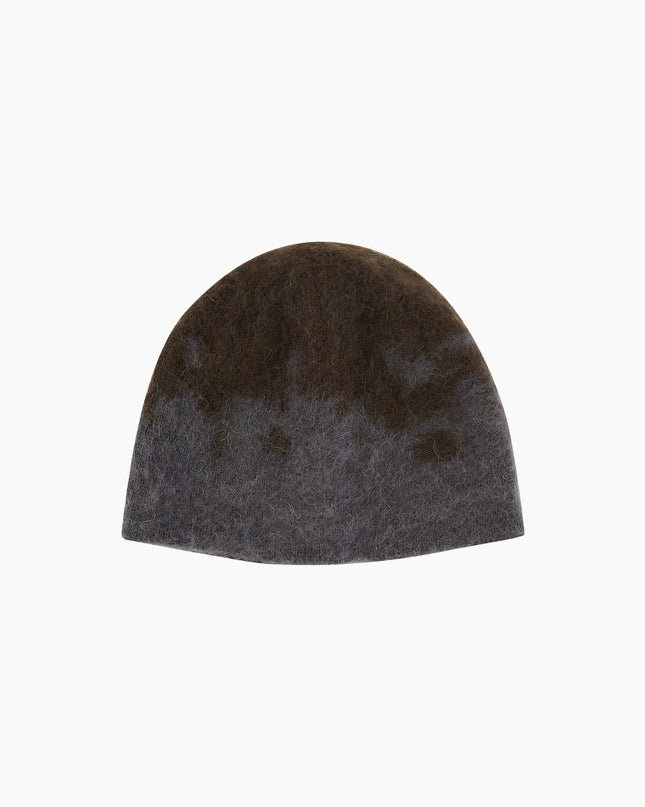 Gramicci Mohair-Splatter-Beanie Schiefergrau, eingestricktes Splatter-Muster, 15% Mohair One Size