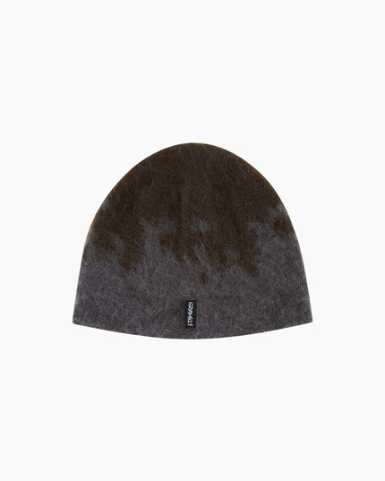 Gramicci Mohair-Splatter-Beanie Schiefergrau, zweite Perspektive Flat Lay, Matching Set Mohair Pullover