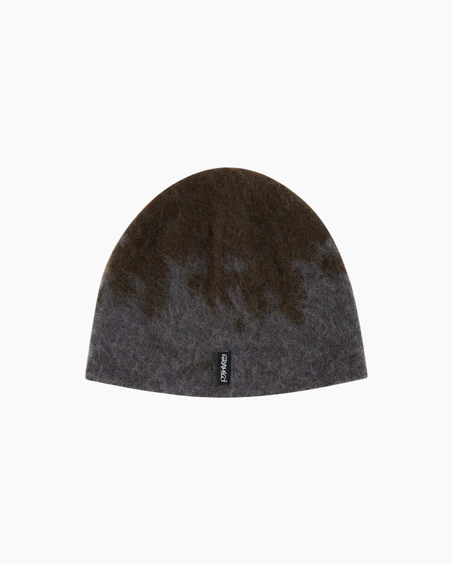 Gramicci Mohair-Splatter-Beanie Schiefergrau, zweite Perspektive Flat Lay, Matching Set Mohair Pullover