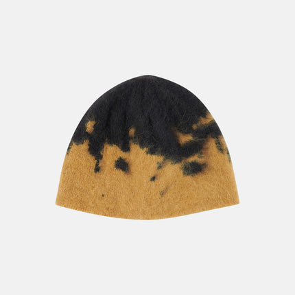 Gramicci Mohair-Splatter-Beanie Safron, eingestricktes Splatter-Muster, 15% Mohair One Size
