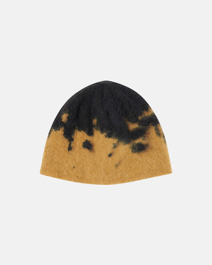 Gramicci Mohair-Splatter-Beanie Safron, eingestricktes Splatter-Muster, 15% Mohair One Size
