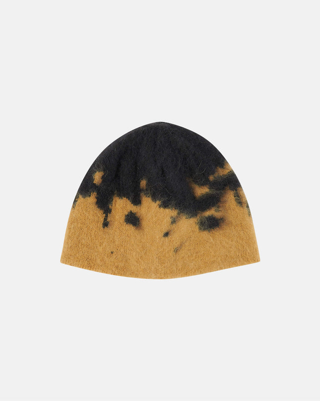 Gramicci Mohair-Splatter-Beanie Safron, eingestricktes Splatter-Muster, 15% Mohair One Size
