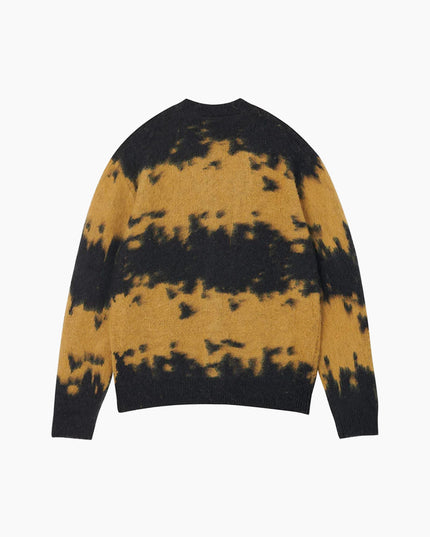 Gramicci Mohair-Splatter-Cardigan Safrangelb Rückseite, Knopfleiste Mohair-Strick, G6FM-J038