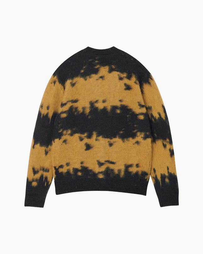 Gramicci Mohair-Splatter-Cardigan Safrangelb Rückseite, Knopfleiste Mohair-Strick, G6FM-J038