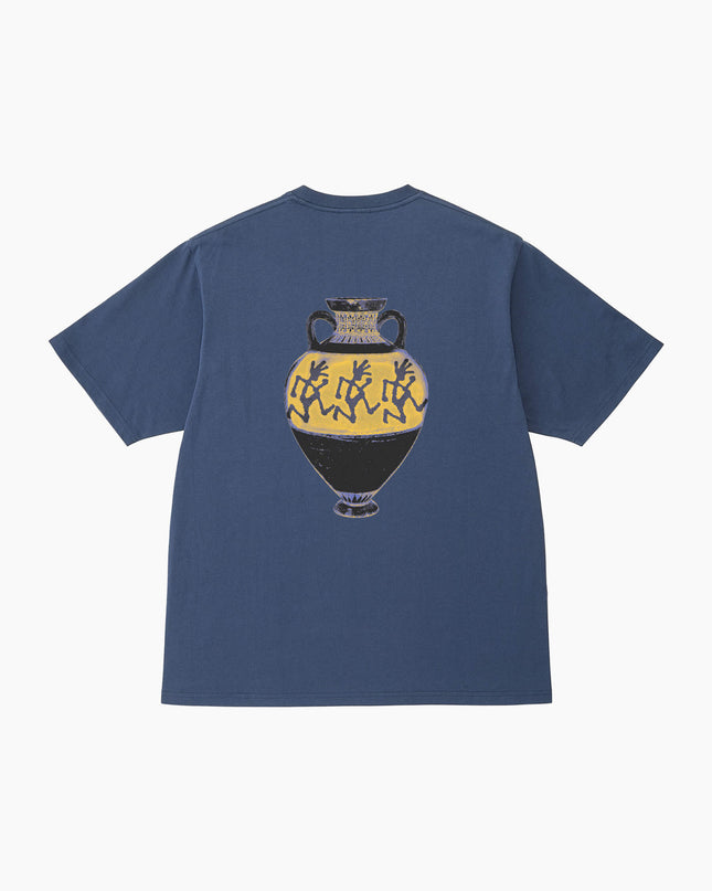 Gramicci Vasen T-Shirt Marineblau, griechischer Vasendruck Rückseite mit laufenden Figuren, Dry Touch