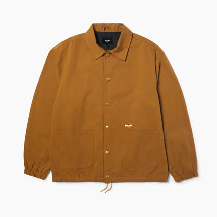 HUF 89 Twill Coaches Jacket Rubber White, Frontansicht Snap-Front, Cotton Twill Coaches Jacket HUF Rubber
