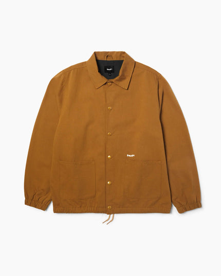 HUF 89 Twill Coaches Jacket Rubber White, Frontansicht Snap-Front, Cotton Twill Coaches Jacket HUF Rubber