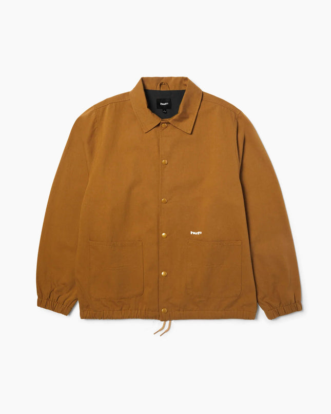 HUF 89 Twill Coaches Jacket Rubber White, Frontansicht Snap-Front, Cotton Twill Coaches Jacket HUF Rubber