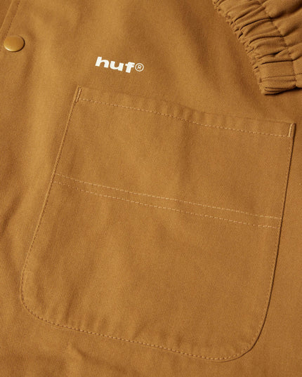 HUF 89 Twill Coaches Jacket Rubber White, Detail Print Brusttasche, HUF Artwork Coaches Jacket Rubber