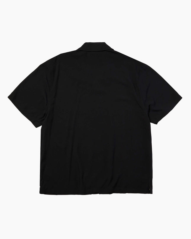 HUF Dogged Resort Shirt Schwarz, Camp Collar, oversized Hunde-Artwork, Rückansicht Relaxed Fit