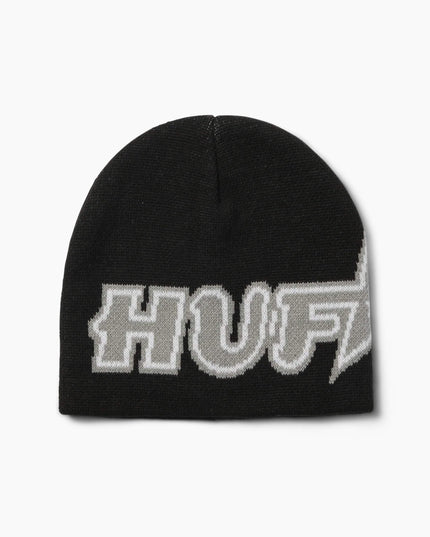 HUF Galaxy Skull Beanie Schwarz, Frontansicht Skull Beanie, 100% Acryl Jacquard-Strick Totenkopf schwarz