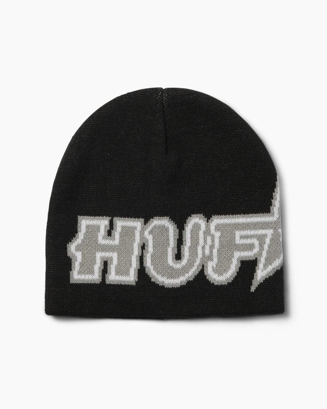 HUF Galaxy Skull Beanie Schwarz, Frontansicht Skull Beanie, 100% Acryl Jacquard-Strick Totenkopf schwarz