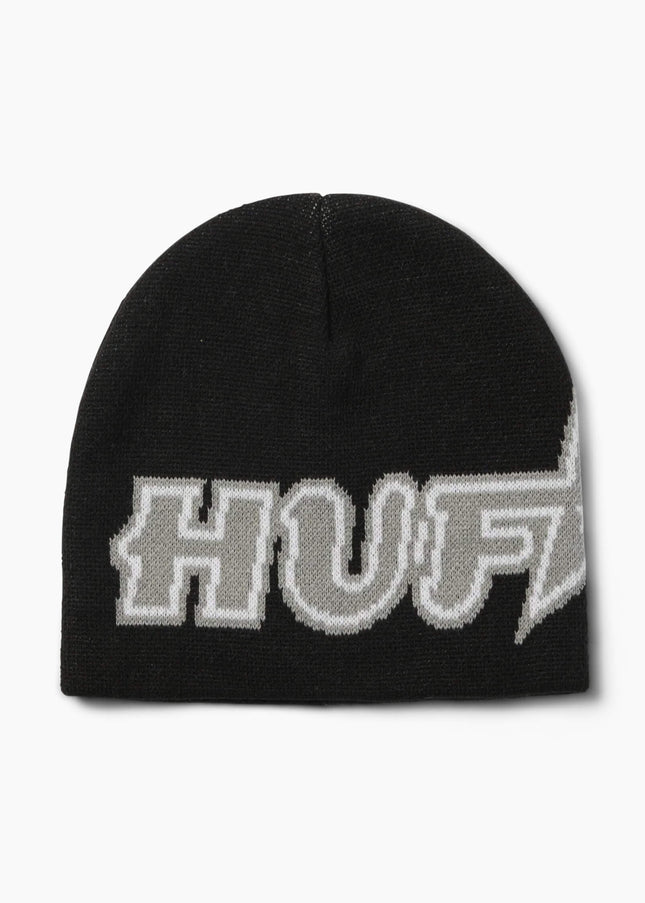 HUF Galaxy Skull Beanie Schwarz, Frontansicht Skull Beanie, 100% Acryl Jacquard-Strick Totenkopf schwarz