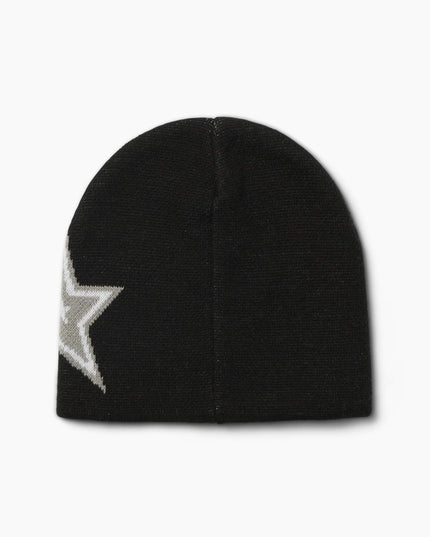 HUF Galaxy Skull Beanie Schwarz, Rückansicht Skull Beanie, 100% Acryl Jacquard-Strick Totenkopf schwarz