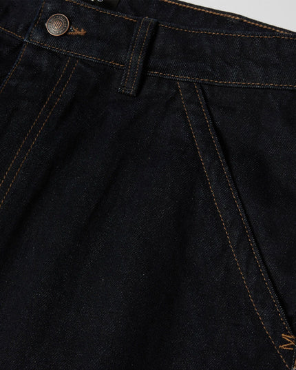 HUF Mason Denim Pant Raw, Stoff-Detail Denim-Textur, 12.5oz Raw Denim Nahaufnahme HUF Pant