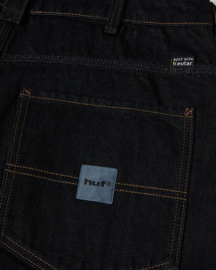 HUF Mason Denim Pant Raw, Detail Kevlar Back Yoke, Kevlar® verstärkt Gürtelschlaufen HUF Denim