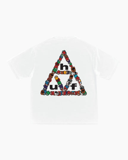 HUF × Spitfire Sticker TT Tee Weiß, Back Print Collab Artwork, Rückansicht