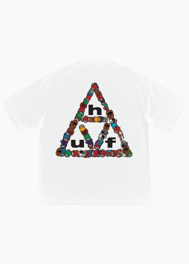 HUF × Spitfire Sticker TT Tee Weiß, Back Print Collab Artwork, Rückansicht