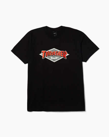 HUF-x-Thrasher-Logo-T-Shirt-Schwarz-01