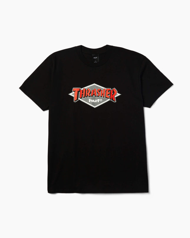 HUF-x-Thrasher-Logo-T-Shirt-Schwarz-01