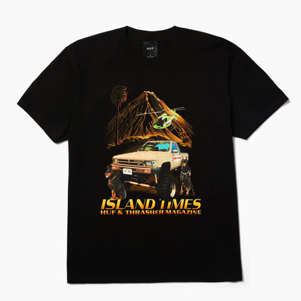 HUF-x-Thrasher-T-Shirt-Island-Times-Schwarz-01