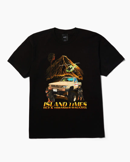 HUF-x-Thrasher-T-Shirt-Island-Times-Schwarz-01