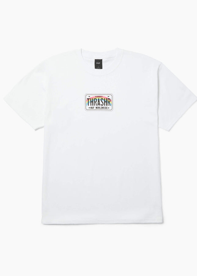 HUF-x-Thrasher-T-Shirt-License-Plate-Weiß-01