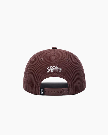 Hatline LAB Heritage 5-Panel Snapback Braun, Rückenansicht Snapback-Verschluss, verstellbarer Snapback Cord Cotton braun