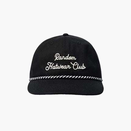 Hatline LAB Society Snapback Schwarz, Frontansicht 6-Panel Unstructured, weiße Cord Embroidery Society schwarz