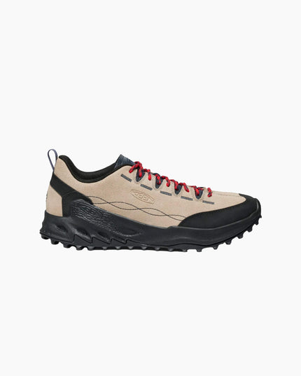 KEEN Jasper Zionic Sneaker Safari Sky Captain, Seitenansicht außen, Wildleder Suede beige marineblau Trail-Sneaker