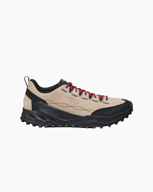 KEEN Jasper Zionic Sneaker Safari Sky Captain, Seitenansicht außen, Wildleder Suede beige marineblau Trail-Sneaker