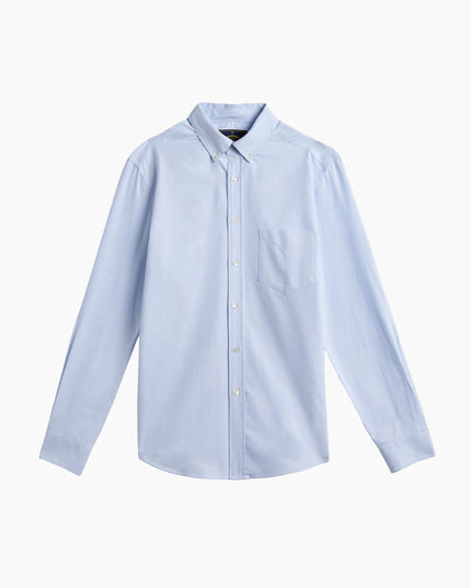 Portuguese Flannel Brushed Oxford Hemd Light Blue, Frontansicht, 100% Baumwolle gebürstet Perlmuttknöpfe hellblau Portugal