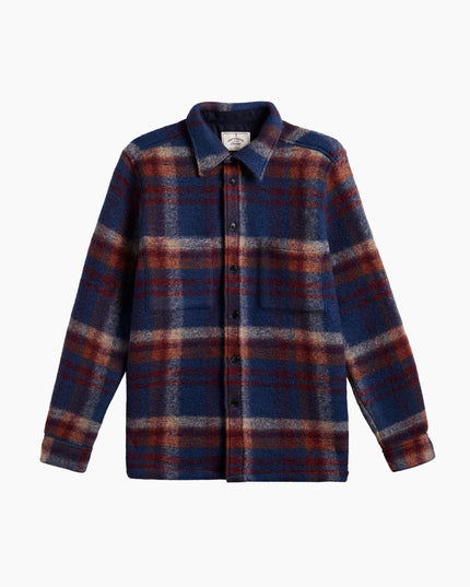 Portuguese Flannel Parker Wollhemd, Frontansicht klassisches Hemd, 55% Virgin Wool Hornknöpfe Made in Portugal
